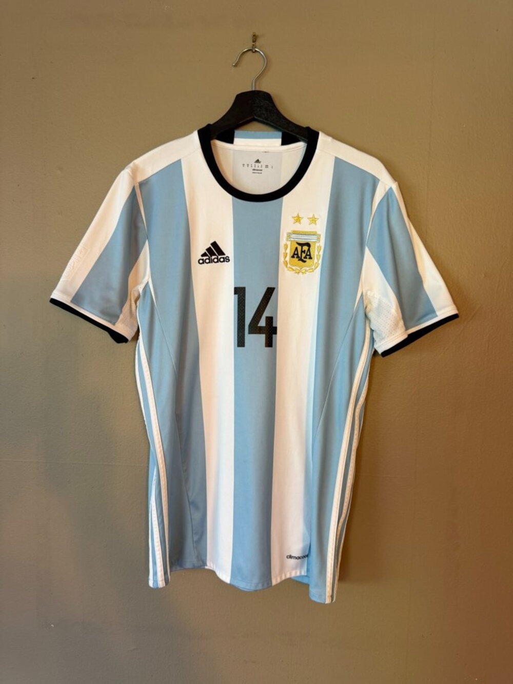 Adidas Argentina Javier Mascherano #14 2014 Home Jersey Men’s M